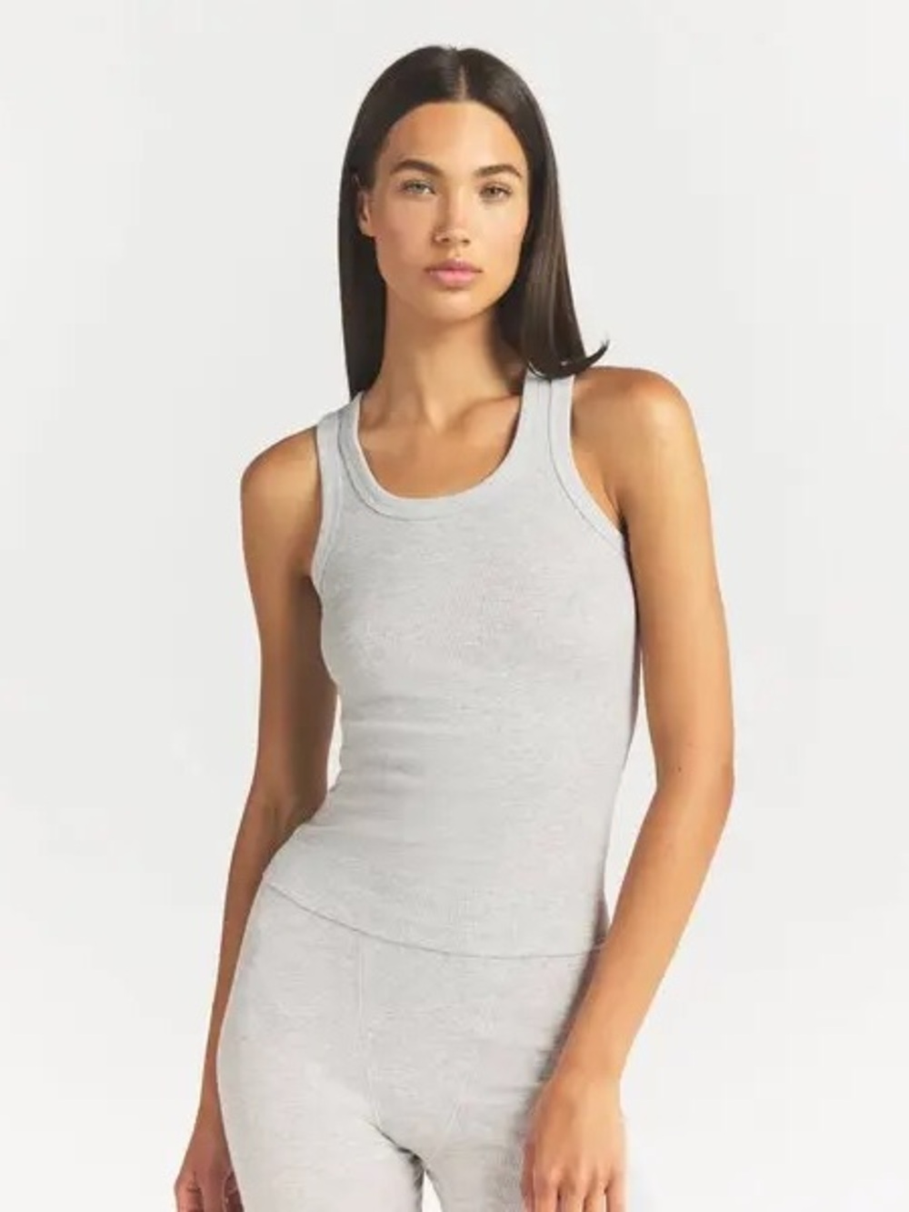 NWT SKIMS Light Gray Ribbed Muscle Tank Top